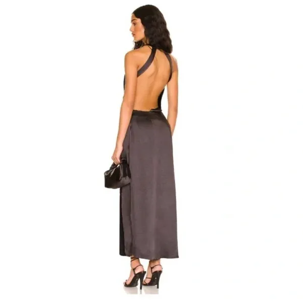 FOR LOVE & LEMONS Taliah Maxi Dress in Black Size Large - Image 13