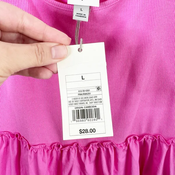 A New Day Midi Sleeveless Ballet Dress NEW Ribbed Top Ruffle Waistline Size L - Image 6