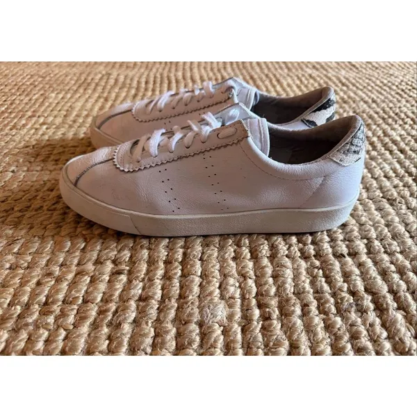 ASOS/Superga 2843 Club S Genuine Leather White Snake Heel Unisex Size 40 - Image 3