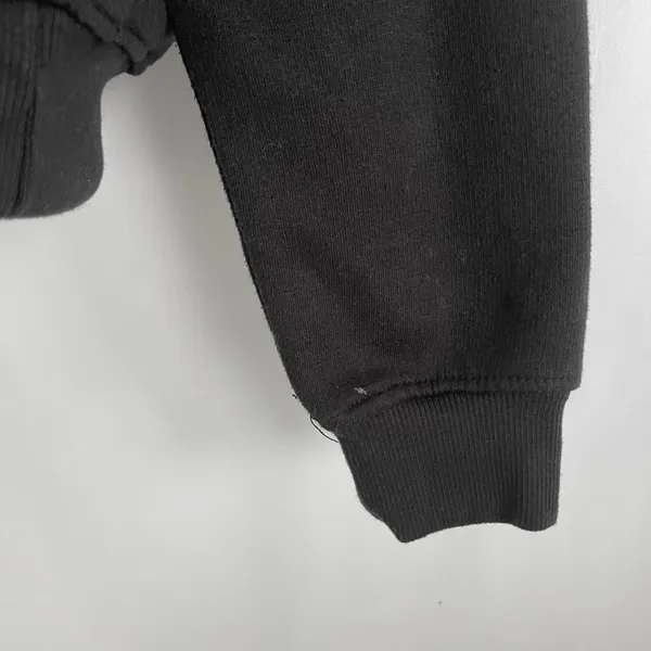 Pretty Little Thing Solid Black Relaxed Fit Hoodie Sweatshirt Size Small - Image 7