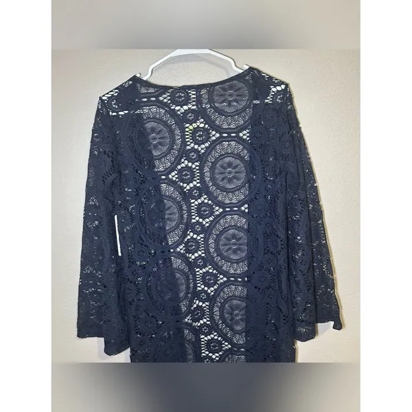 New Altar’d State Blue Crochet Knit Boho Kimono Cardigan Women’s Size Large - Image 6