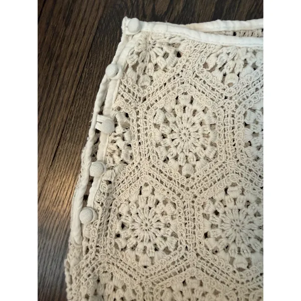 Agua Bendita Crochet Cream Tove Midi Skirt Womens Sz S $240 Swim Cover Up - Image 9