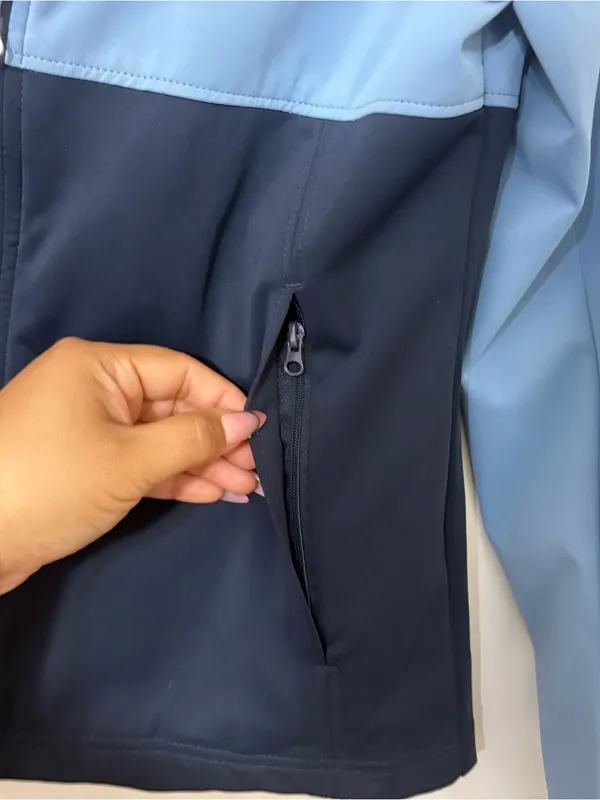 Equiline Two Tone Softshell Equestrian Riding Jacket Hooded Blue Navy Size S - Image 7