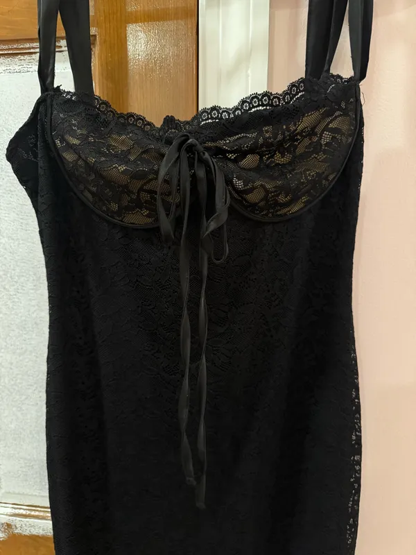 Sky to Moon Black Lace Dress - Image 2