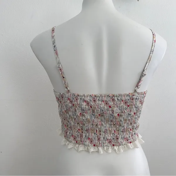 Vintage style Corset Floral Lace-Up Crop Top - Image 5