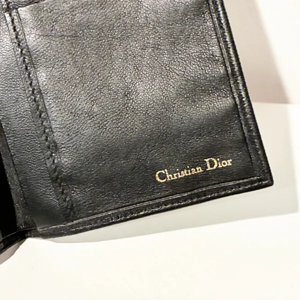 Christian Dior Black‎ Soft Leather Made in Italy Multi Card Slot Card Holder - Image 4