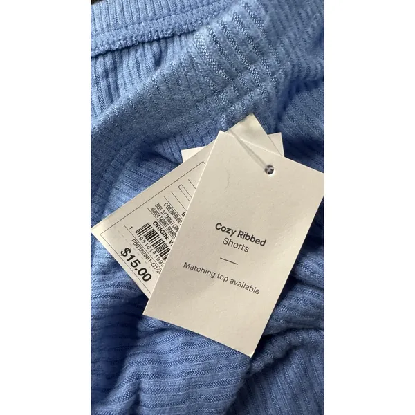 Target Auden Sleepwear Cozy Ribbed Shorts Blue ,Women’s Size Large New - Image 8
