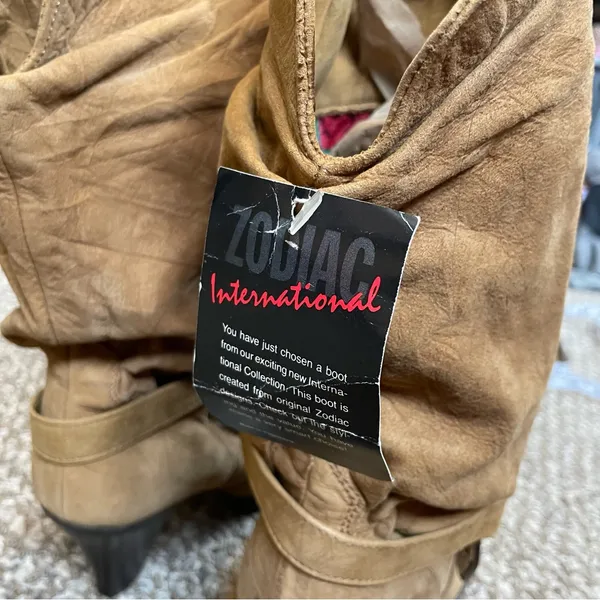 Zodiac Rare Vintage 80s Suede Boots Cowboy Western Cowgirl Boots NEW with tags - Image 11