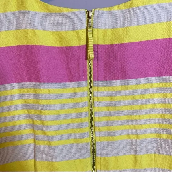 LOFT Pink Yellow Stripe Shift Dress Size 8 - Image 6