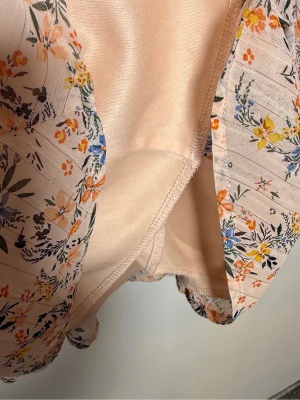 Trixxi Tiered Floral Spaghetti Strap Dress - Peach Floral Large - Image 7