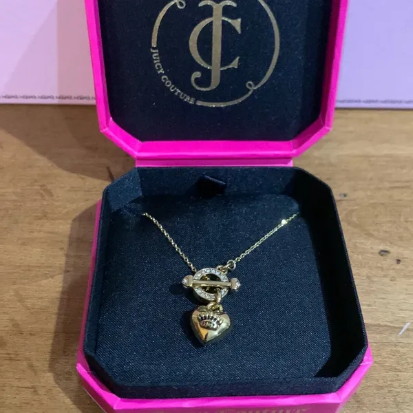 Juicy Couture Gold Medium Puffy Heart Necklace - Image 2