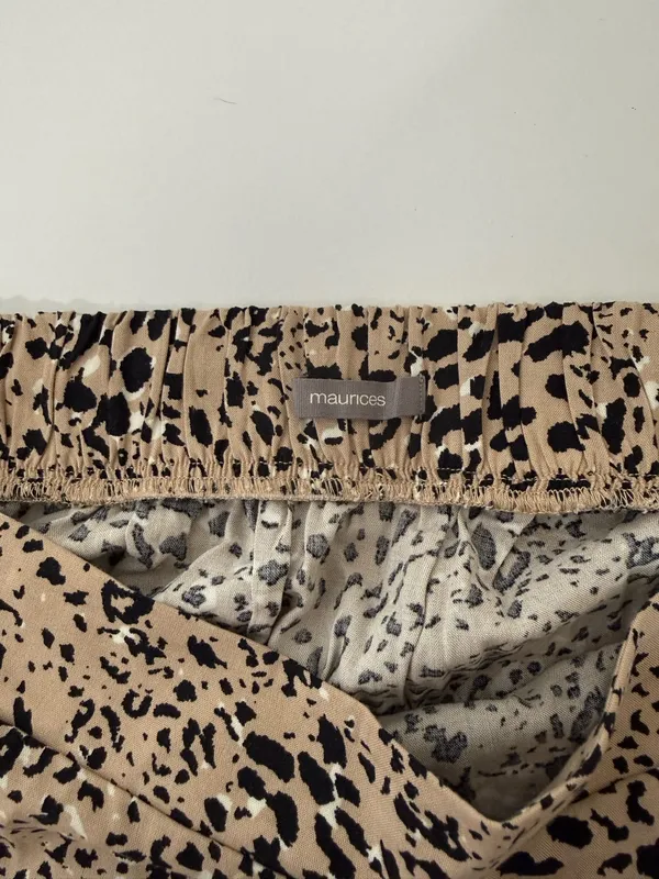 Maurices Animal Print High Rise Faux Wrap Midi Skirt Tan Black - Image 10