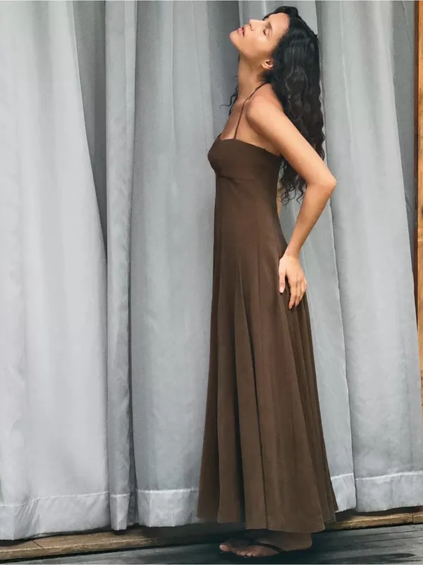Nwt Zara Fluid Halter Volume Midi Dress Size Xs - Image 2