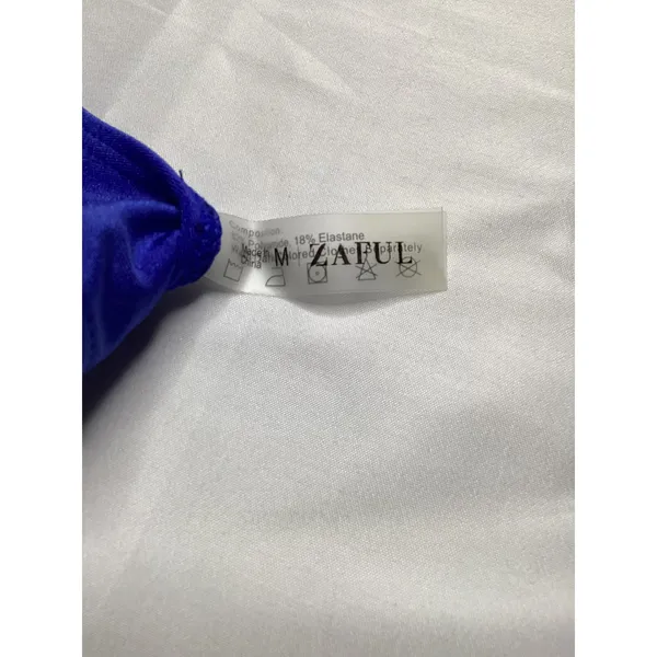 Zaful Royal Blue Tie underwire Front Ruched Bikini Set‎ High Leg 2pcs M Swimsuit - Image 11