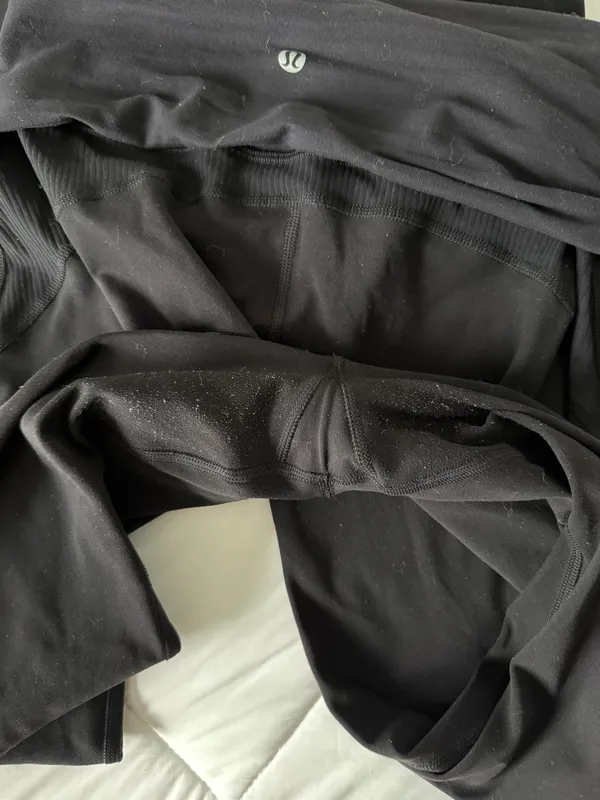 Fold Over Flare Leggings Black Size 8 - Image 5