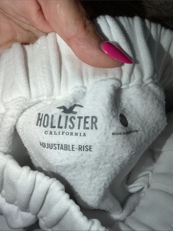 Hollister White Elastic-Waist Jogger Pants - Image 3