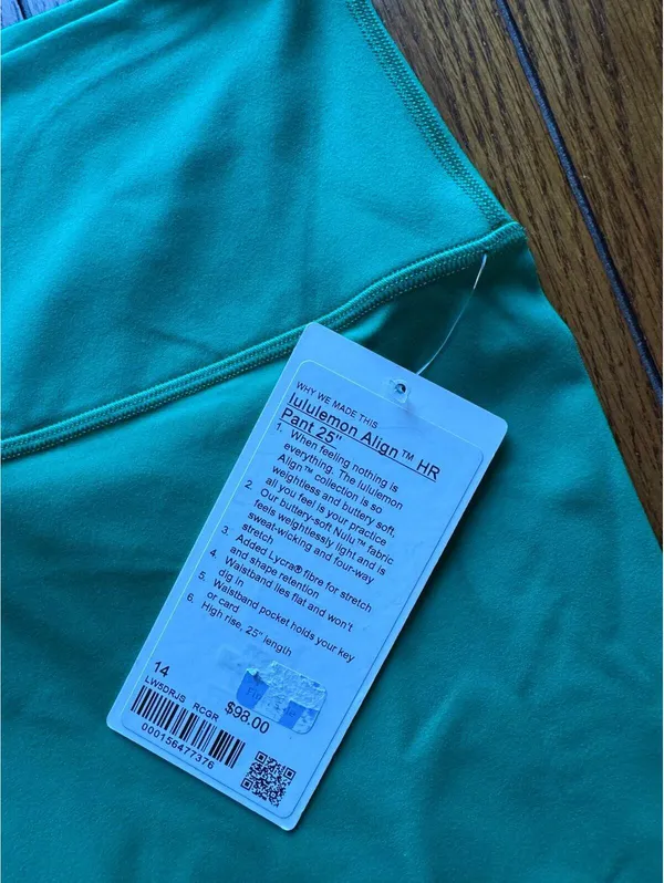 Lululemon Align High Rise 25” Raceway Green Size 14 NWT - Image 4