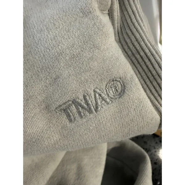 Aritzia TNA Cozy Fleece Boyfriend Sweatpants Heather Grey Joggers 92132 Medium - Image 3