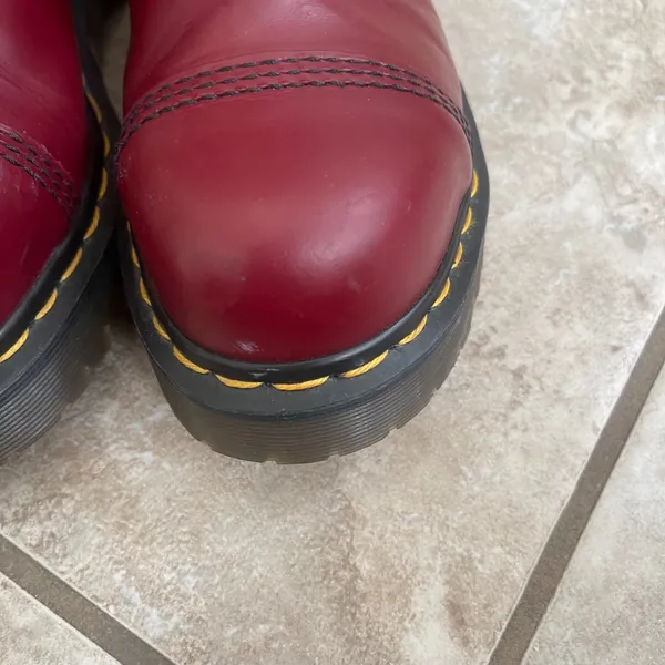 Dr Martens 2A43 Max Platform Chelsea Boots Cherry Red Leather MADE ENGLAND US 6 - Image 4