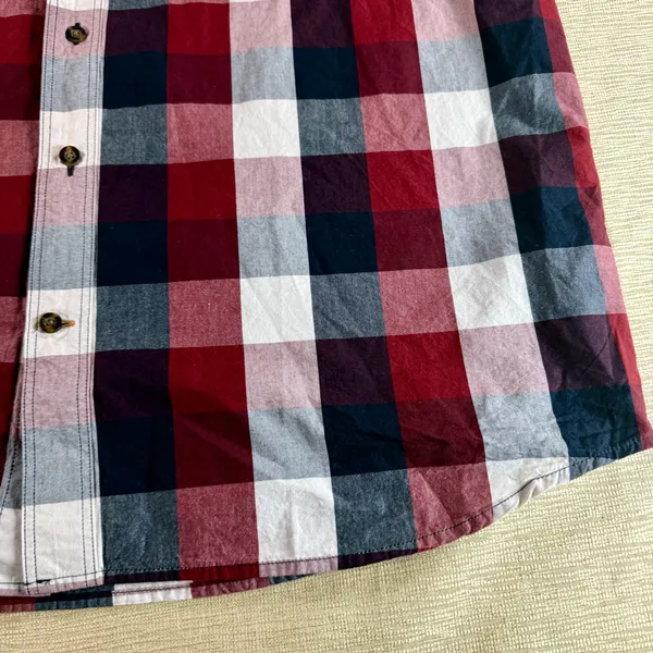 Carhartt Men’s XL Regular Plaid Short Sleeve Button Up Shirt Red Navy NWT - Image 13