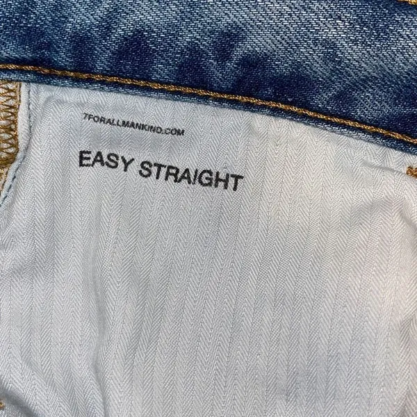 7 For All Mankind Womens Star Panel Easy Straight‎ Button Fly Jeans Blue Size 28 - Image 12
