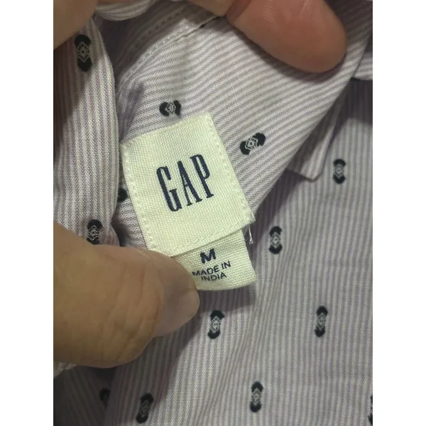 Gap Womens Lavender Stripe Clip Dot Easy Popover Boyfriend Shirt M 440512-00 - Image 7