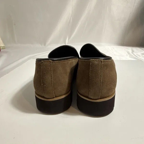 Donald Pliner Eclipse Shoes Womens 8M Tan Slip-On Suede Loafer Rubber Sole - Image 8