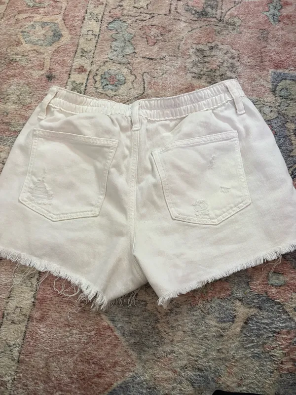 Aerie White Denim Shorts - Image 3
