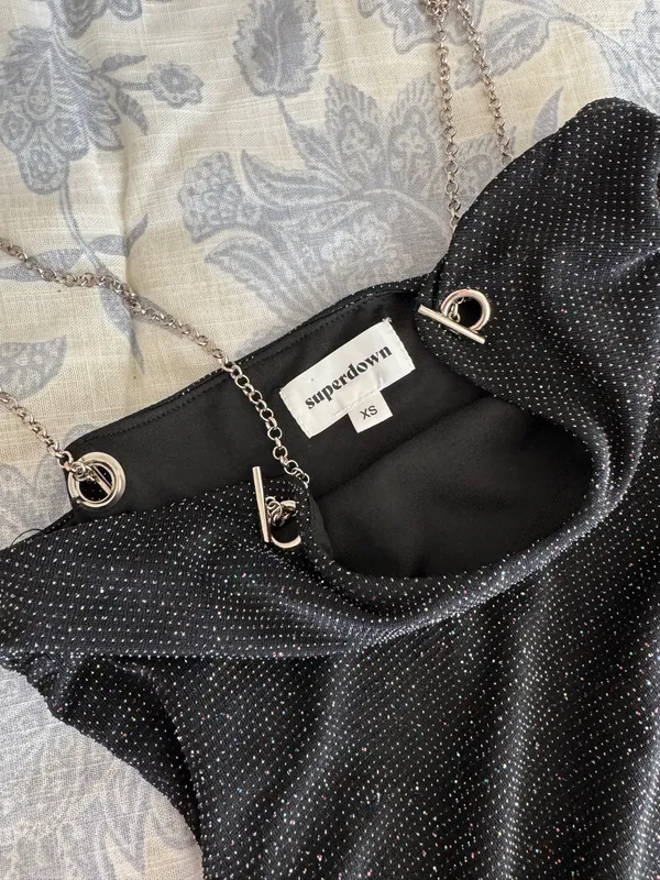 Revolve Black Sequin Chain Bodysuit - Image 2
