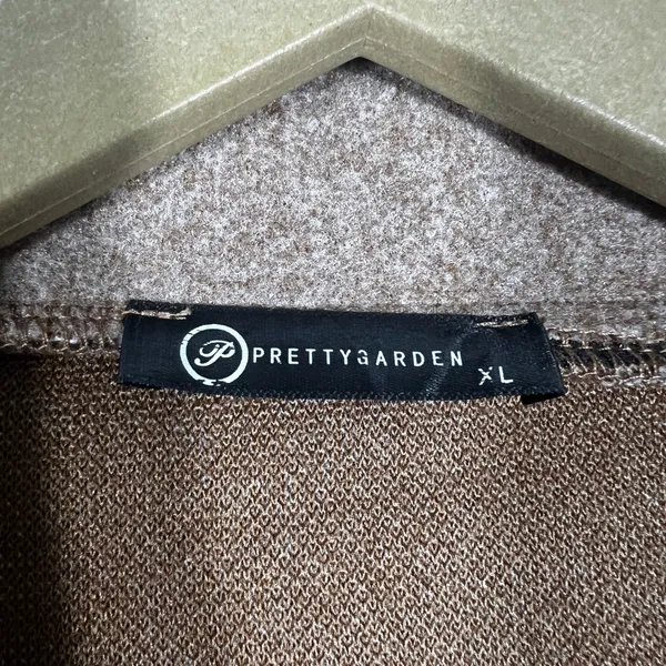 PrettyGarden Solid Notch Lapel Trench Coat Brown Classic Overcoat Size XL - Image 5