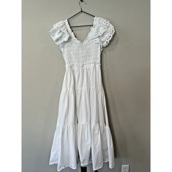 En Saison Women's Amaya Cotton Flutter-Sleeve Midi Dress Size Medium 2616 - Image 3