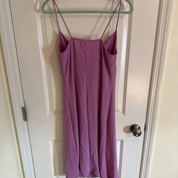 See You Monday Lilac Stripy Twist Front Slip Dress Sz Medium - Image 3