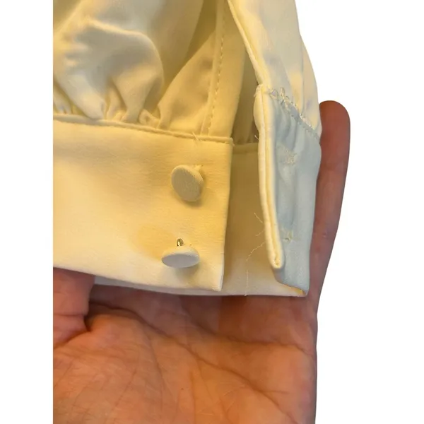 Mod cloth cream blouse top XS career lightweight dainty - Image 7
