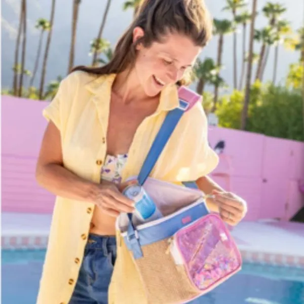 Packed Party Bring On the Confetti Insulated Cooler Bag NWT Pink Glitter - Image 5