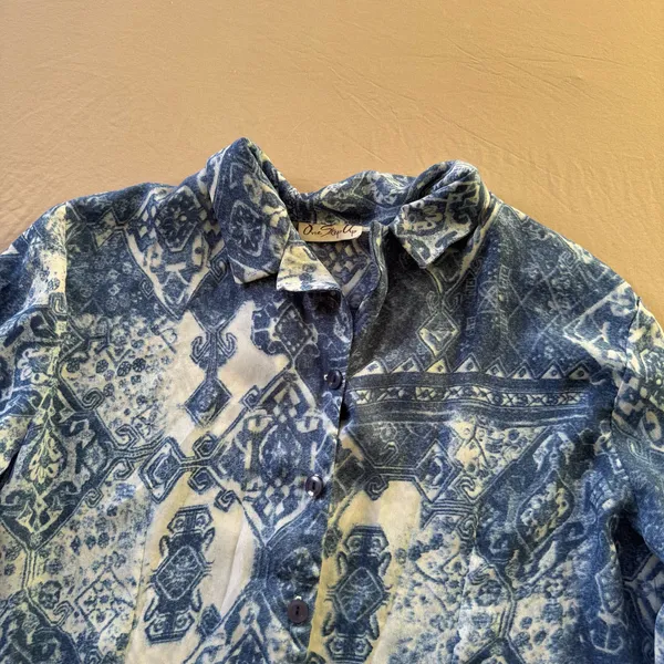 Vintage One Step Up Artisan Printed Resort Collar Shirt - Image 5