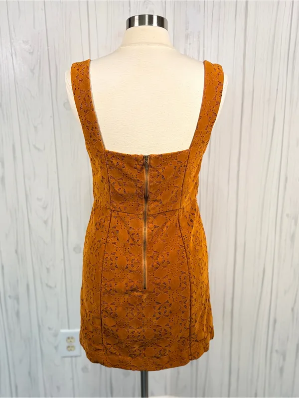 MAEVE | Anthropologie | Faux Suede Mini Dress Boho Laser Cut Detail, Sz 10 - Image 6