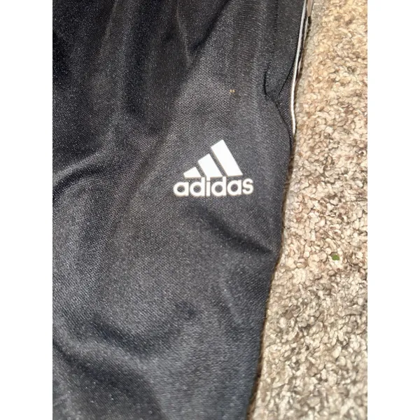 Adidas Womens Black White Logo Tape Ankle Zip Tapered Track Pants XS - Image 4