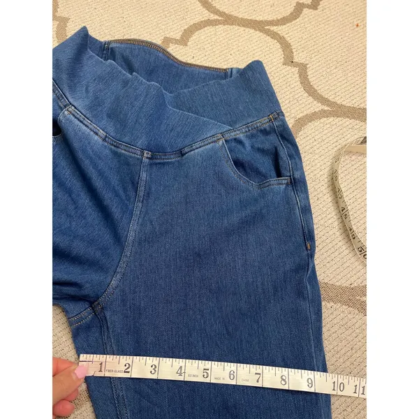 Halara Flex High Waisted Crossover Pocket Washed Flare Jeans Size Medium - Image 9