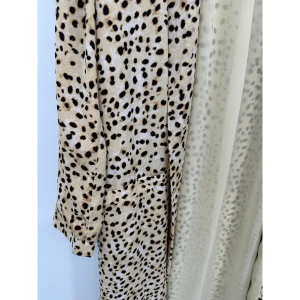 Cupcakes And Cashmere Womens Cheetah Print Long‎ Duster Cardigan Size S Artsy - Image 4