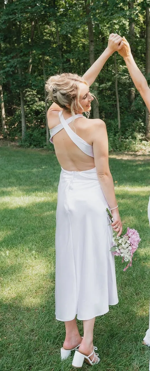 Hello Molly Lilac Dress Midi Satin Dress - Image 3