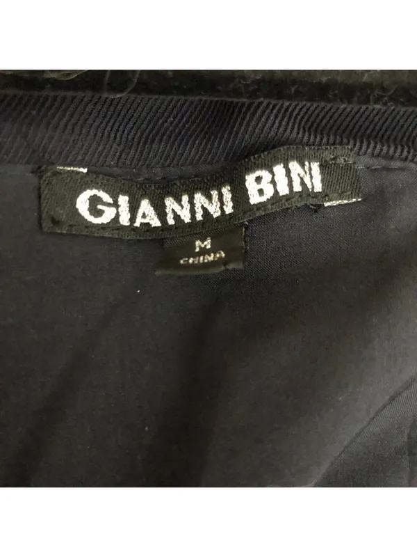 Gianni Bini Navy Blue Sleeveless Sheath Dress With Draped Neckline Size M - Image 3