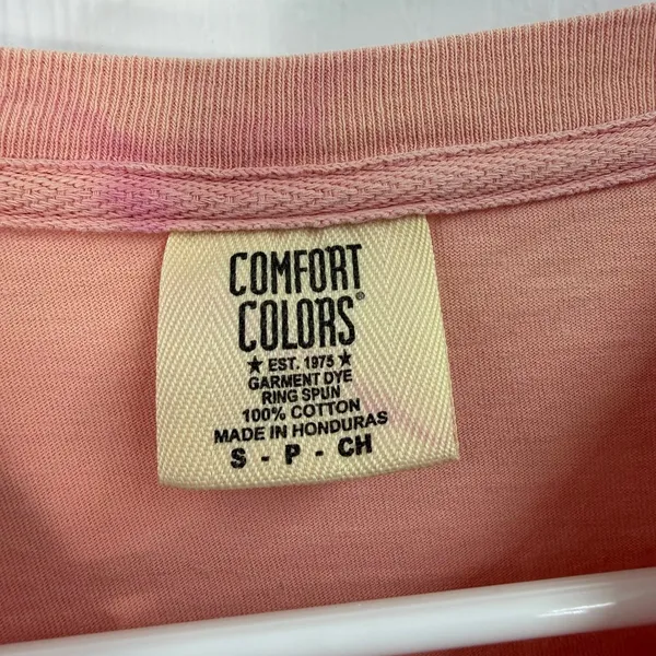 Comfort Colors peach‎ pink Crewcut long sleeve casual 100% cotton shirt small - Image 3