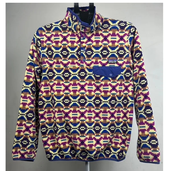 Patagonia Synchilla Snap-T Fleece Pullover‎ Women's Small Multicolor Geometric - Image 2