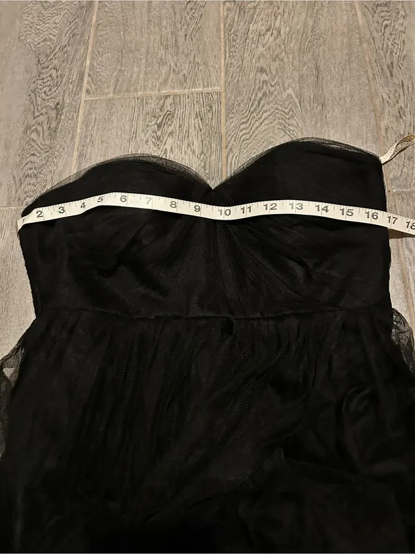 Jenny Yoo Black Strapless Evening Gown - sparkly black maxi dress - size 8 - Image 11