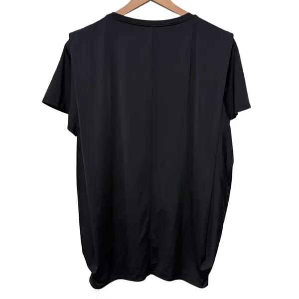 HALARA Round Neck Cool Touch Yoga Sports Top UPF 50+ Black Women XL Short Sleeve - Image 3