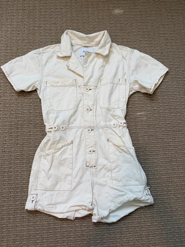 Pistola Parker White Denim Romper - Image 3