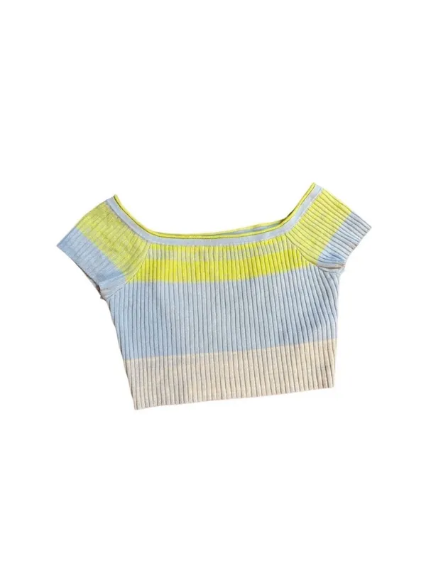 Daily Practice by Anthropologie Tuvalu Cropped Sweater Sz S Green Blue‎ - Image 2