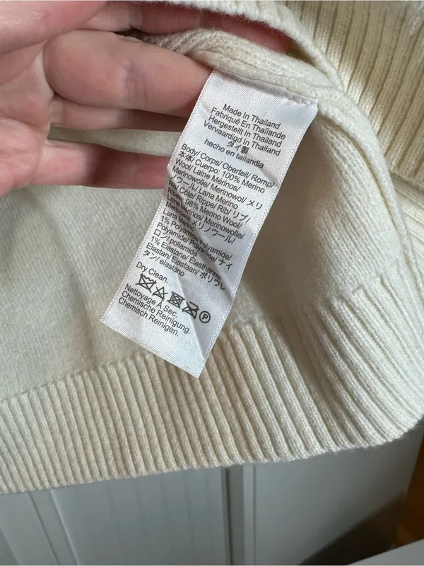 Madewell Merino Wool Raglan-Sleeve Sweater in Color-Block stripe Size XS NEW - Image 4
