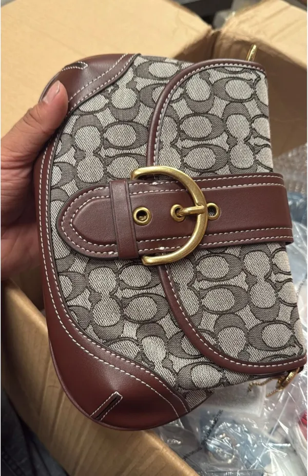 Coach Brown Soho Shoulder Bag Signature Jacquard - Image 9