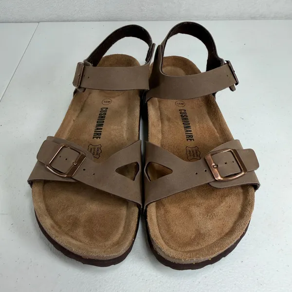 Cushionaire 10M Sandals Lauri Brown Slingback Buckle Comfort Leather Insole - Image 2